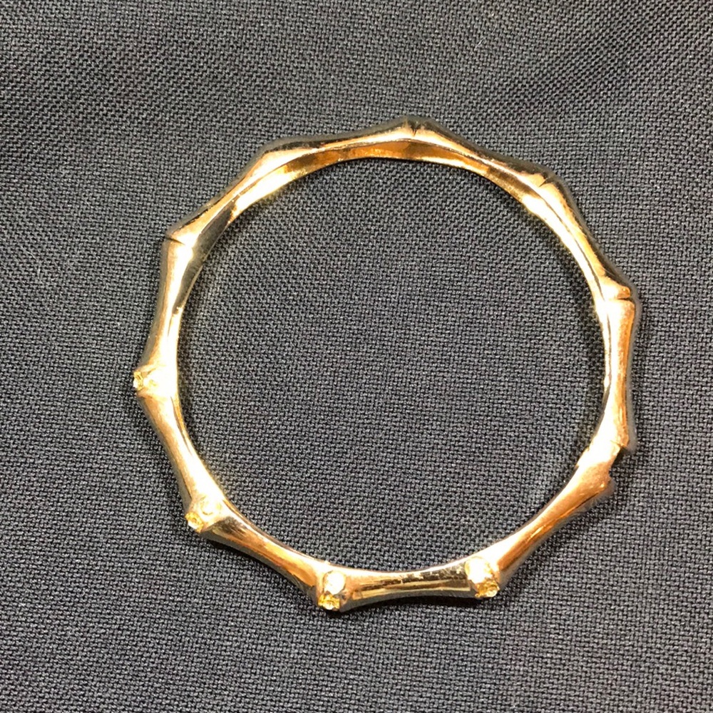 Hinged Gold Tone Bangle with crystals